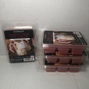 ScentSationals Candy Cane Ice Cream Scented Wax Melts, 2.5 oz Lot of 4 Christmas